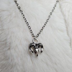Tiny ram sheep necklace.